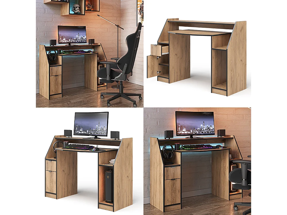 Tavolo da gioco quercia dorata 123.2x45x90 joel