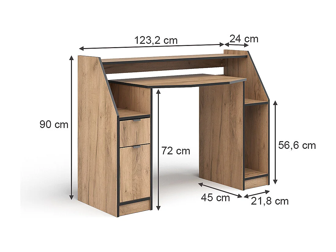 Table de jeu chêne de force doré 123.2x45x90 joel