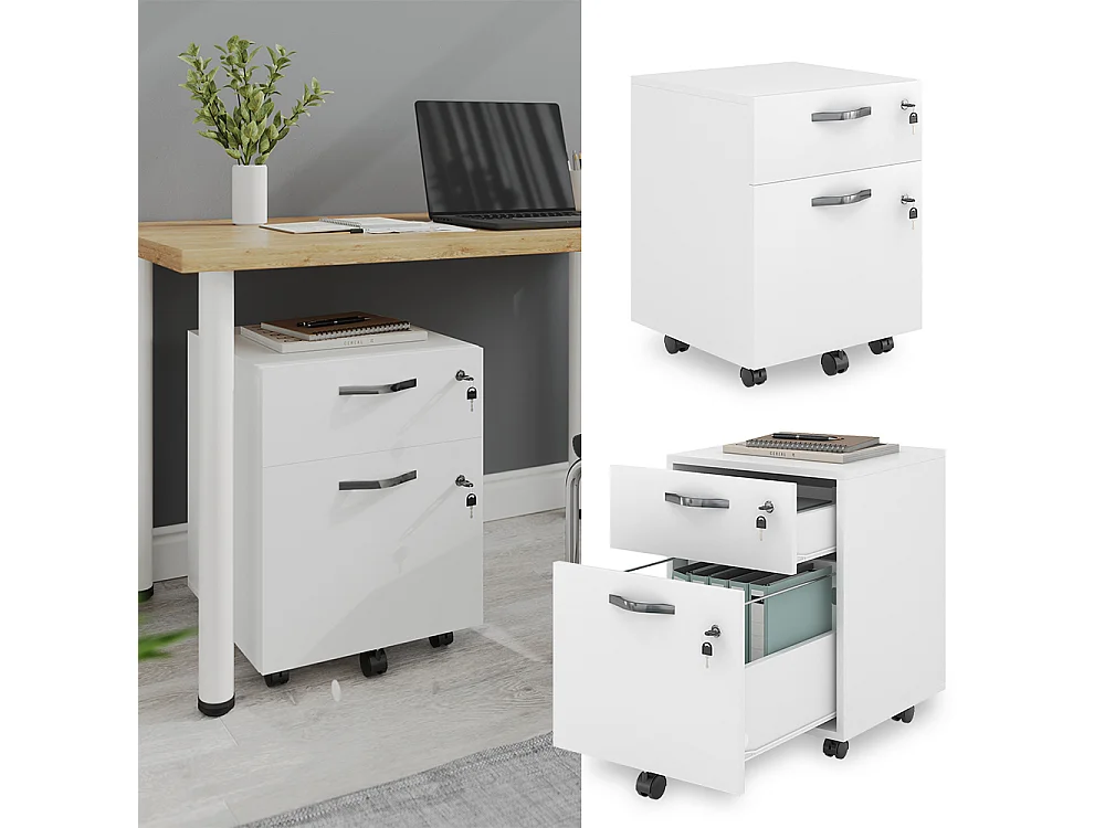 Caisson roulant blanc 40x41.5x53 bregenz