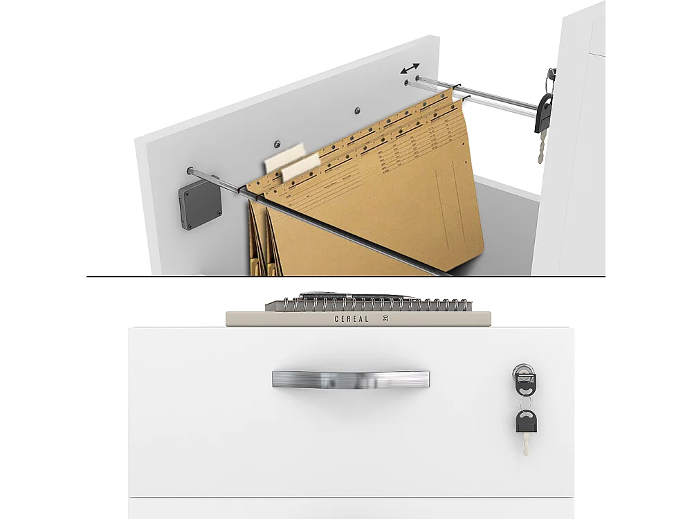 Caisson roulant blanc 40x41.5x53 bregenz