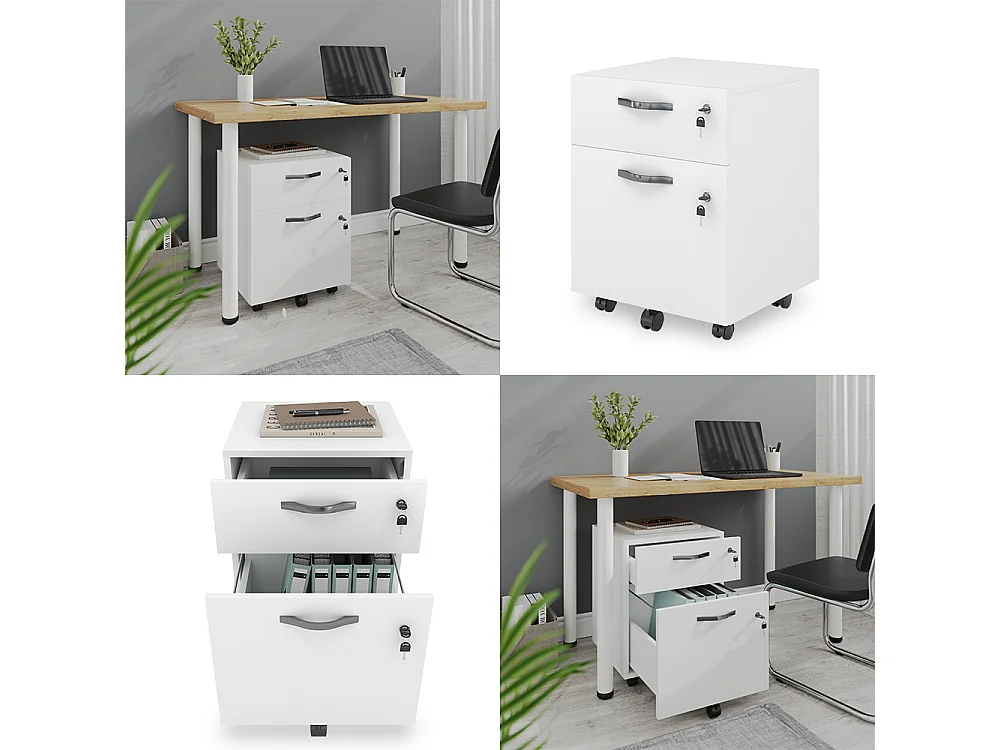 Caisson roulant blanc 40x41.5x53 bregenz