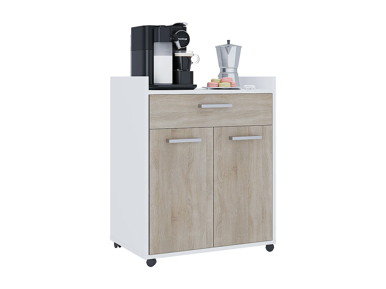 Caisson roulant blanc/sonoma 60x40x77.4 ansel