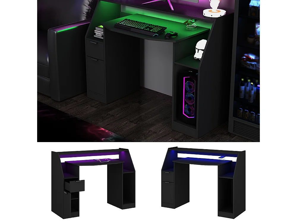 Tavolo da gioco nero 123x45x90.5 tails