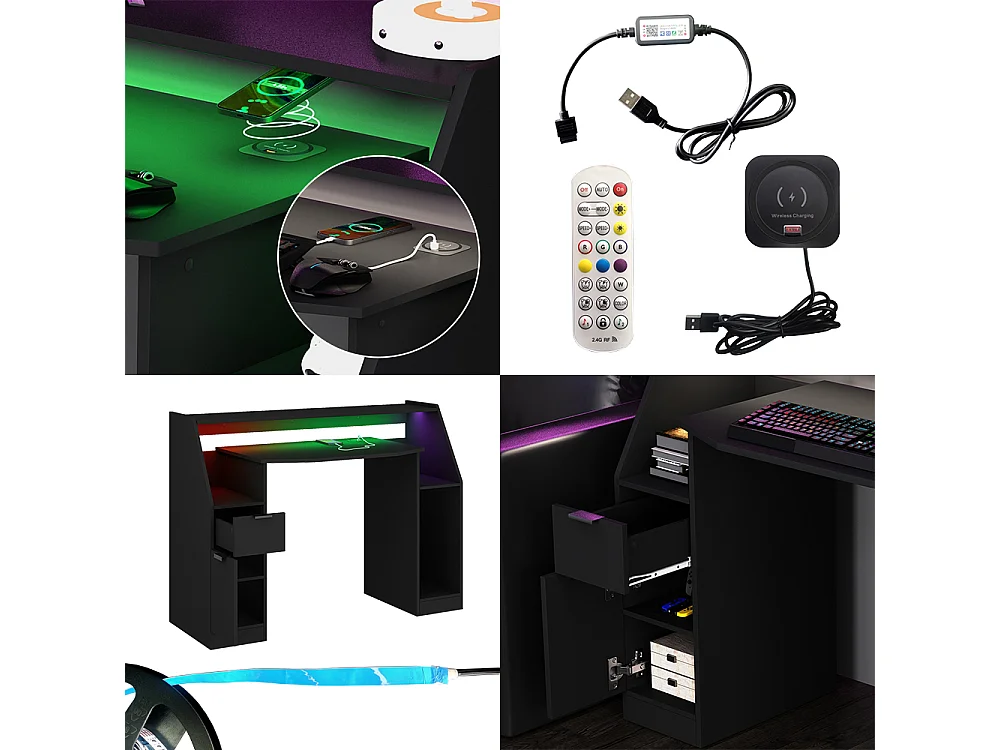 Tavolo da gioco nero 123x45x90.5 tails