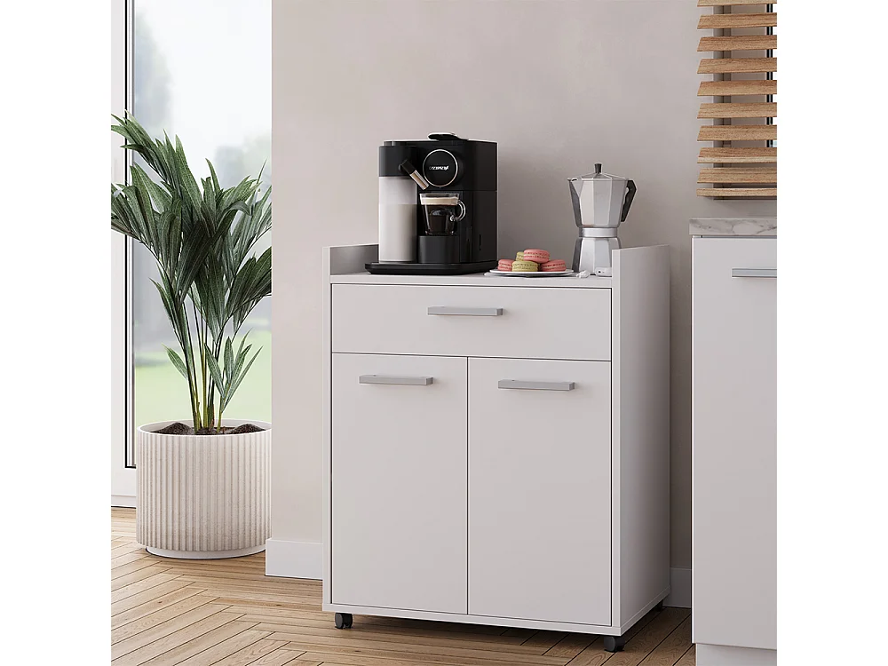 Caisson roulant blanc 60x40x77.4 ansel