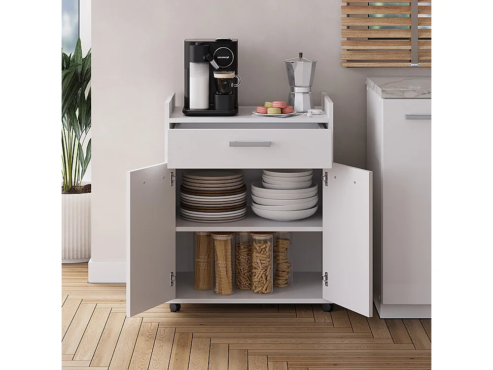 Caisson roulant blanc 60x40x77.4 ansel