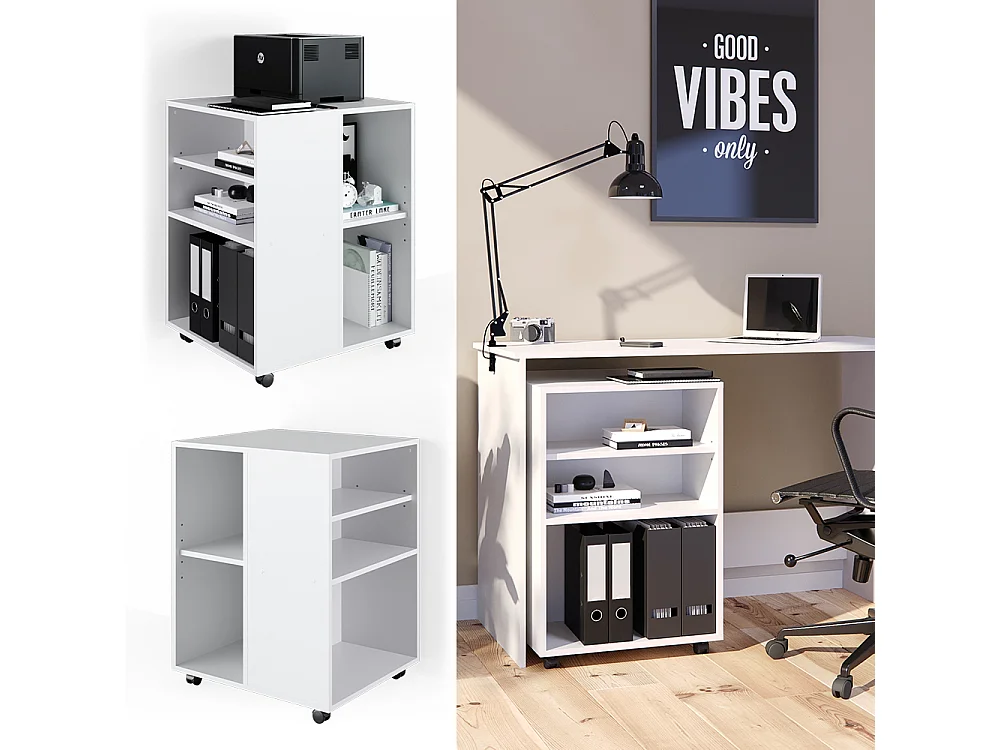 Caisson roulant blanc 59.4x52.6x72