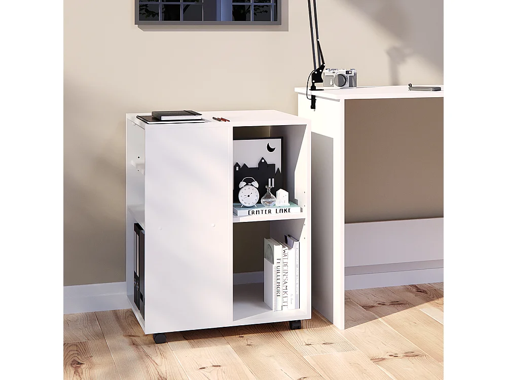 Rullende skab hvid 59.4x52.6x72