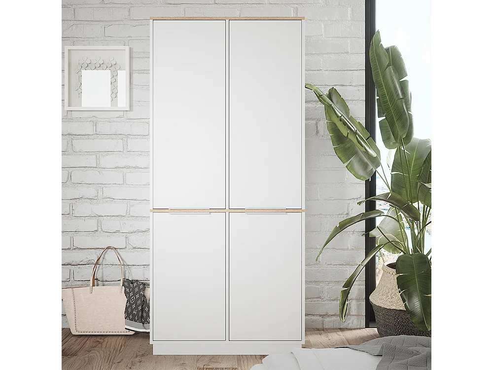 Étagère à dossiers blanc/sonoma 82x50x179 betti