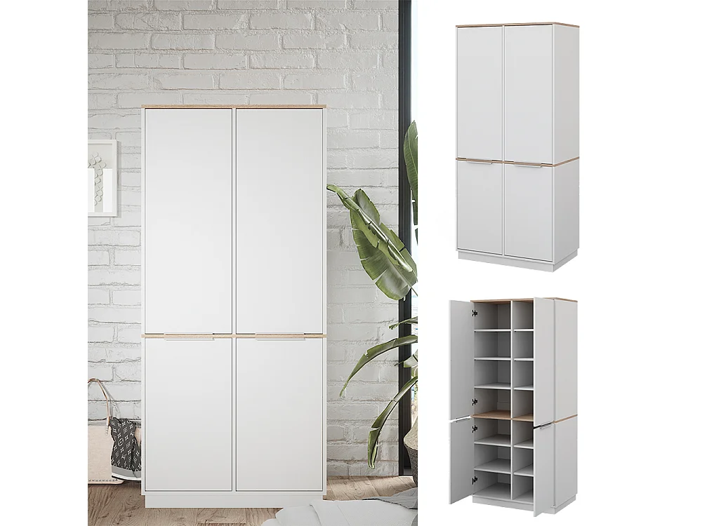 Étagère à dossiers blanc/sonoma 82x50x179 betti