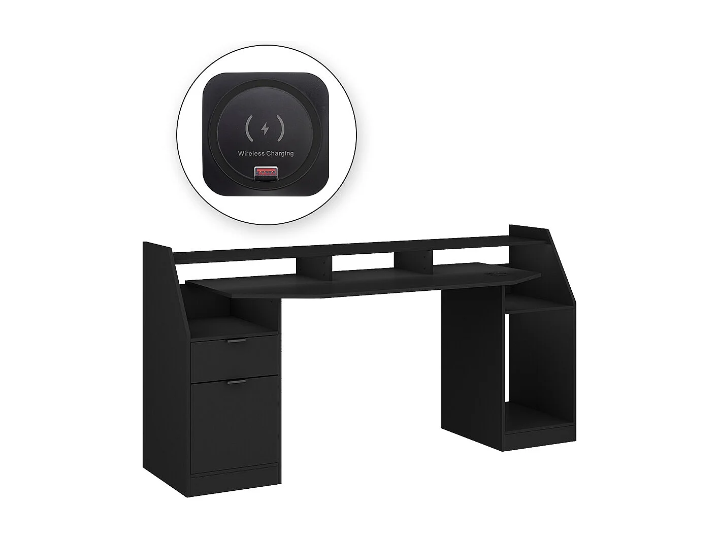 Tavolo da gioco nero 179.8x65.5x90.5 sonic