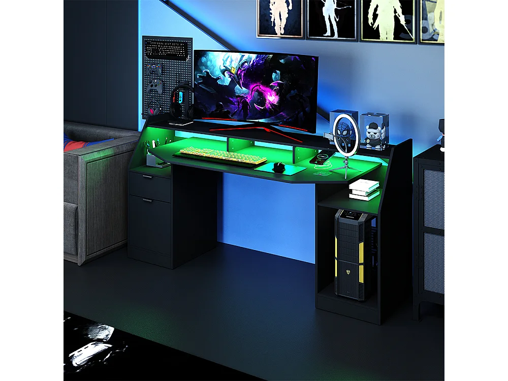 Table de jeu noir 179.8x65.5x90.5 sonic