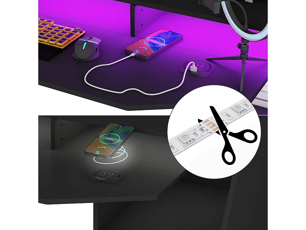 Table de jeu noir 179.8x65.5x90.5 sonic