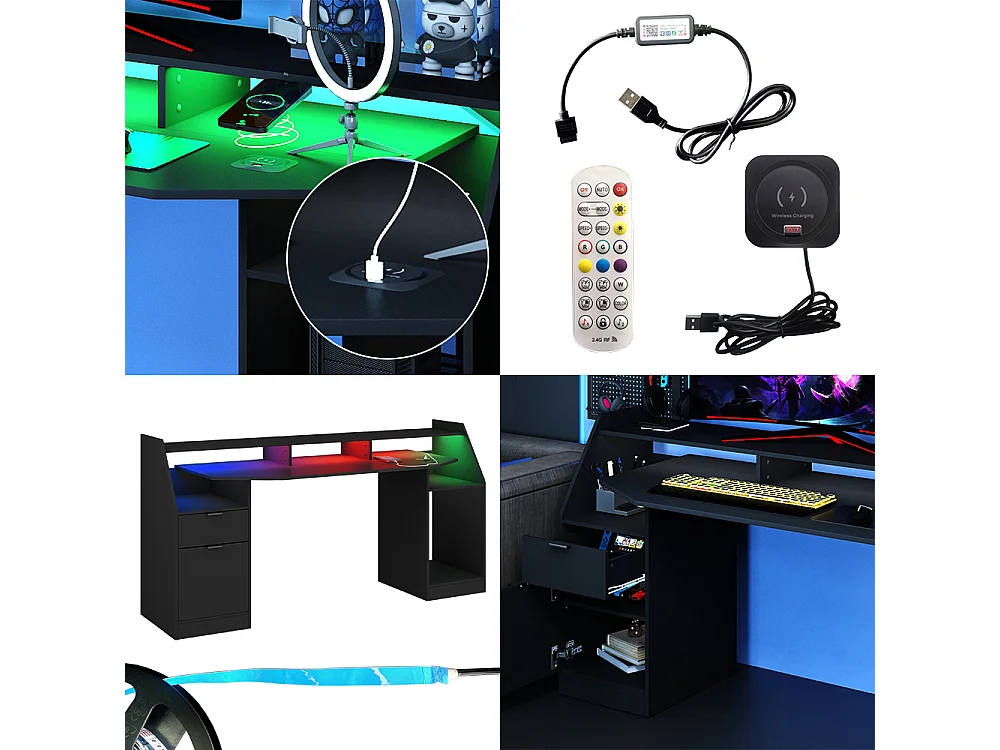 Table de jeu noir 179.8x65.5x90.5 sonic