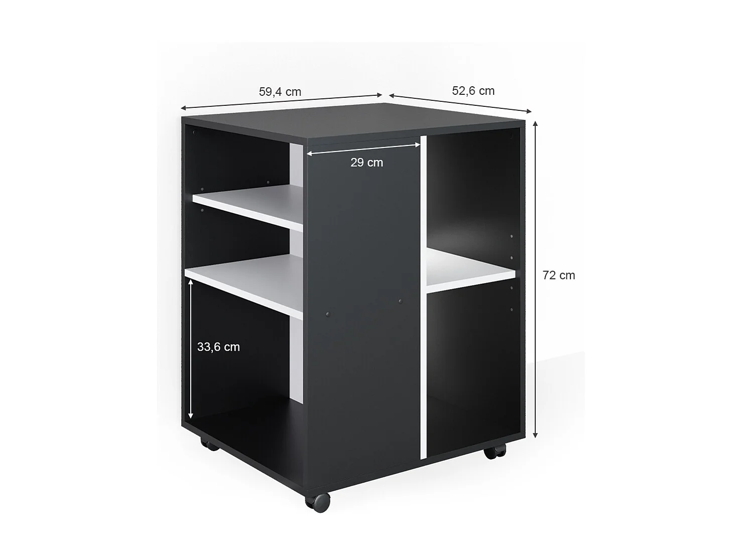 Caisson roulant anthracite 59.4x52.6x72