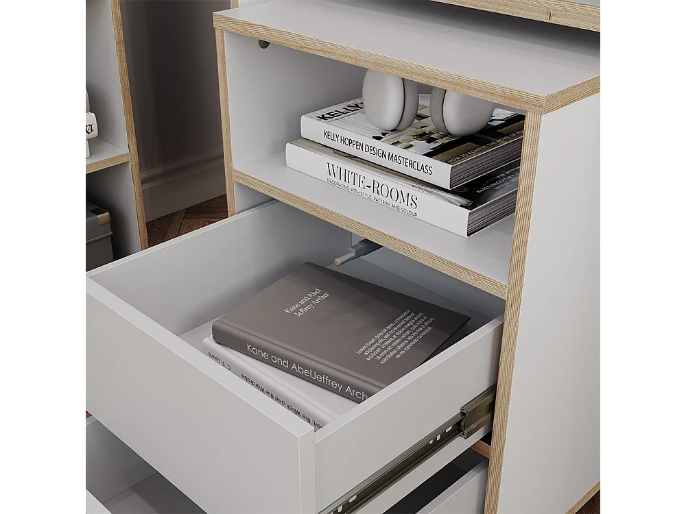 Cajonera con ruedas blanco 42x55x60.5 tetrix