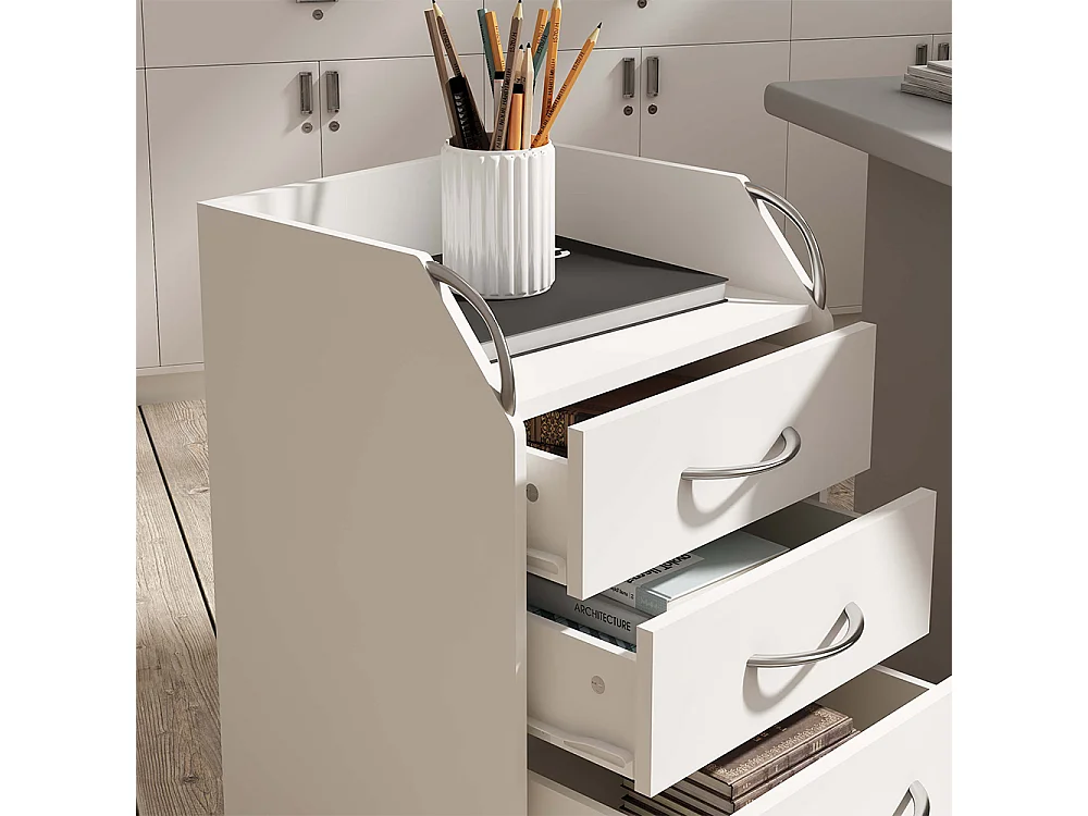 Caisson roulant blanc 36x40x65 gwendolyn