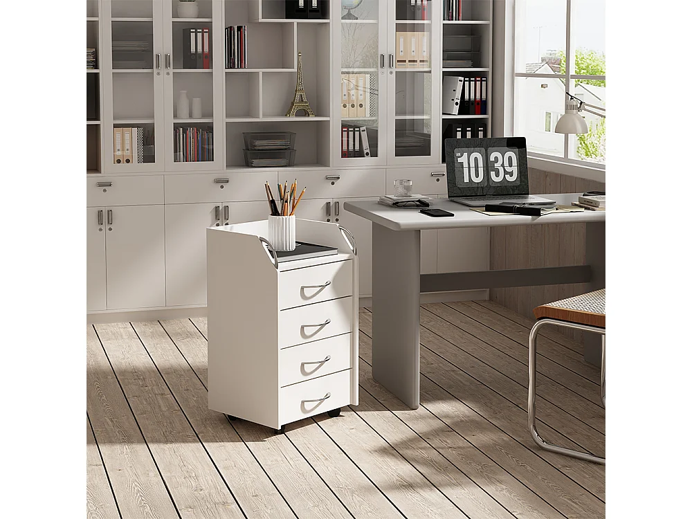 Caisson roulant blanc 36x40x65 gwendolyn