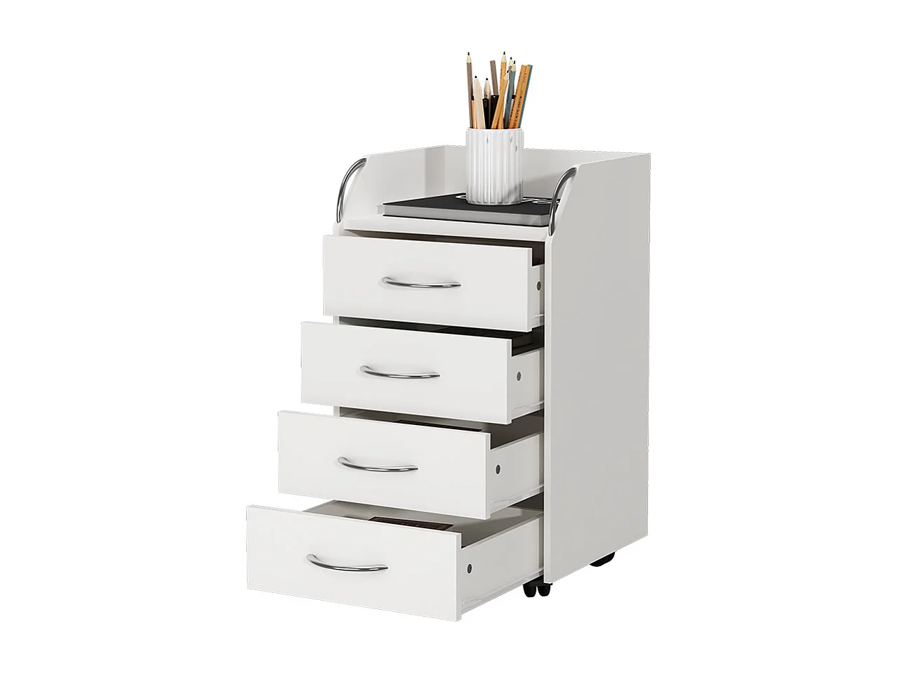 Caisson roulant blanc 36x40x65 gwendolyn