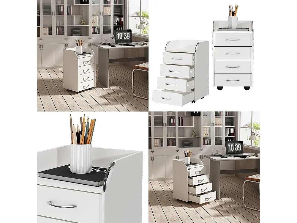 Caisson roulant blanc 36x40x65 gwendolyn