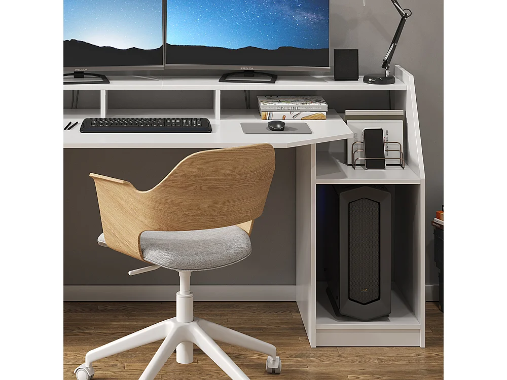 Scrivania computer bianco 179.8x65.5x90.6 joel