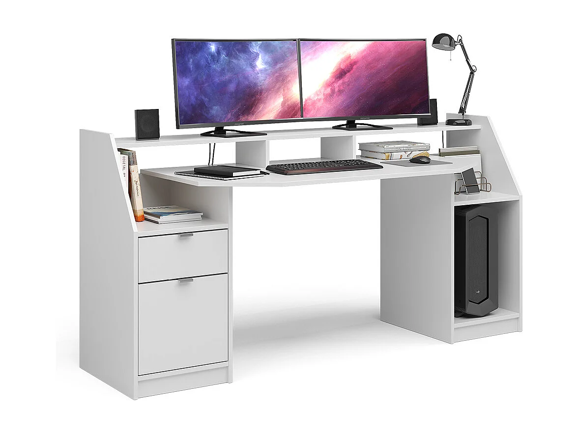 Scrivania computer bianco 179.8x65.5x90.6 joel