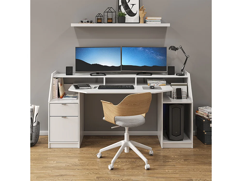 Bureau blanc 179.8x65.5x90.6 joel