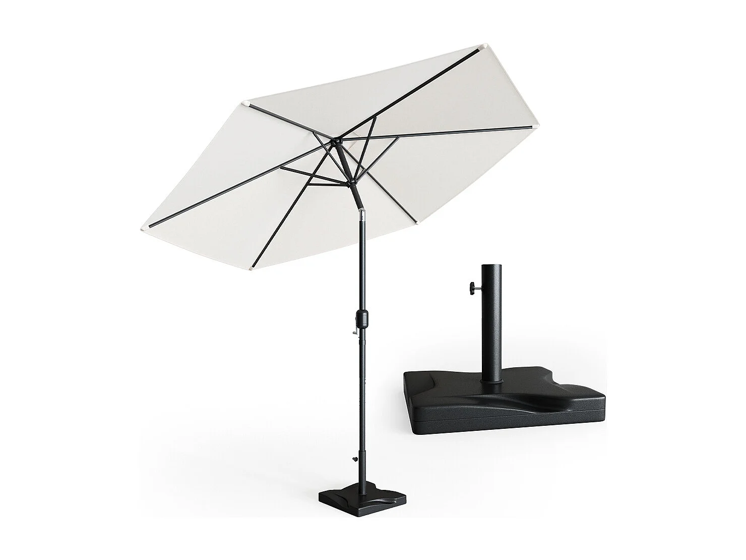 Pied de parasol noir 42x42x37