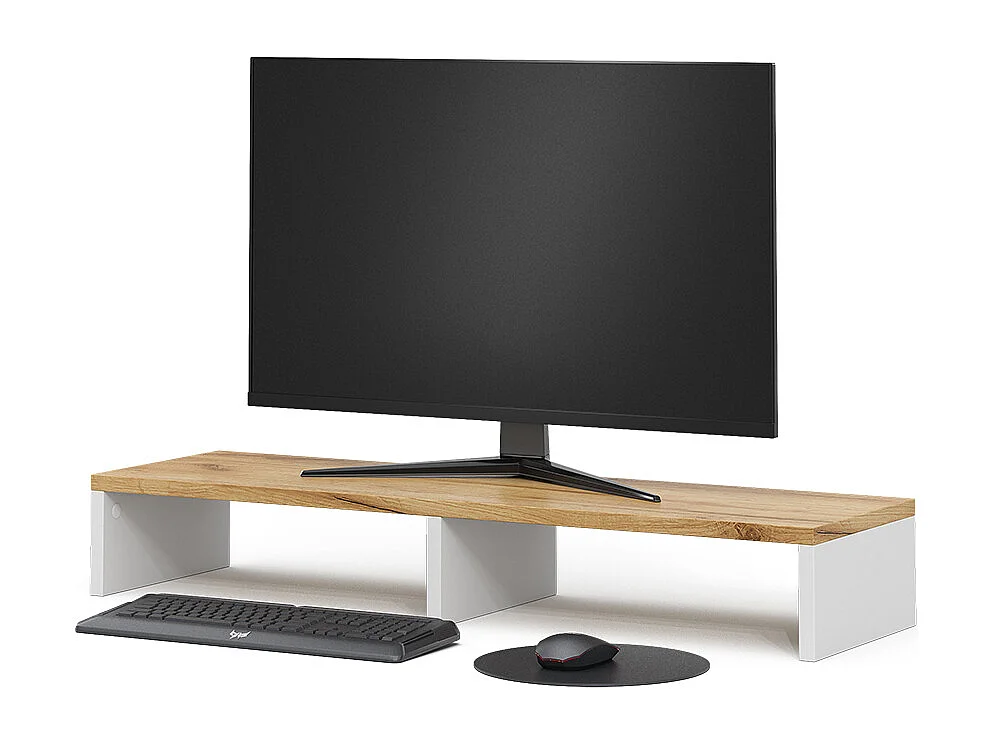 Supporto per monitor rovere bianco/dorato 80x23.5x12 tomy
