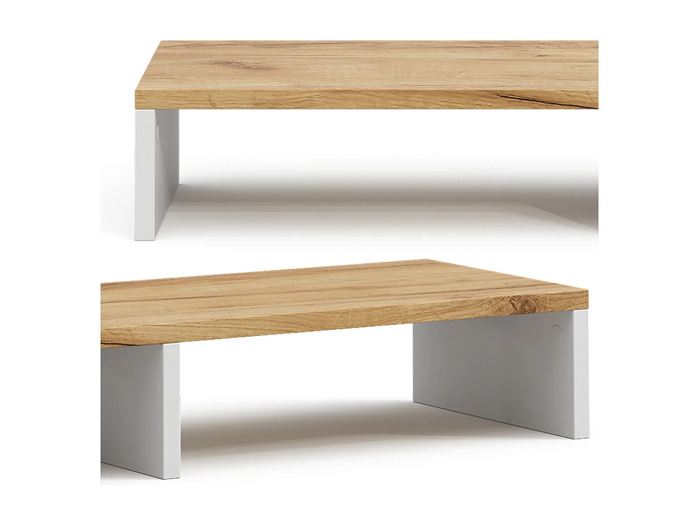 support de moniteur chêne blanc/force de lor 80x23.5x12 tomy