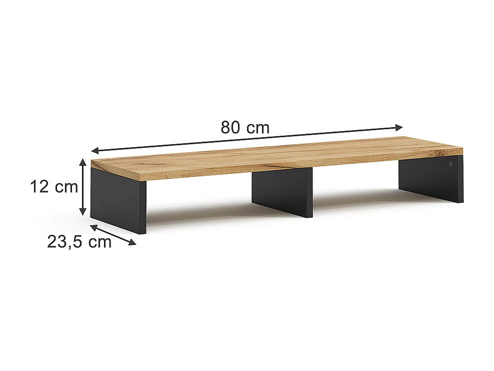 support de moniteur anthracite/chêne doré 80x23.5x12 tomy