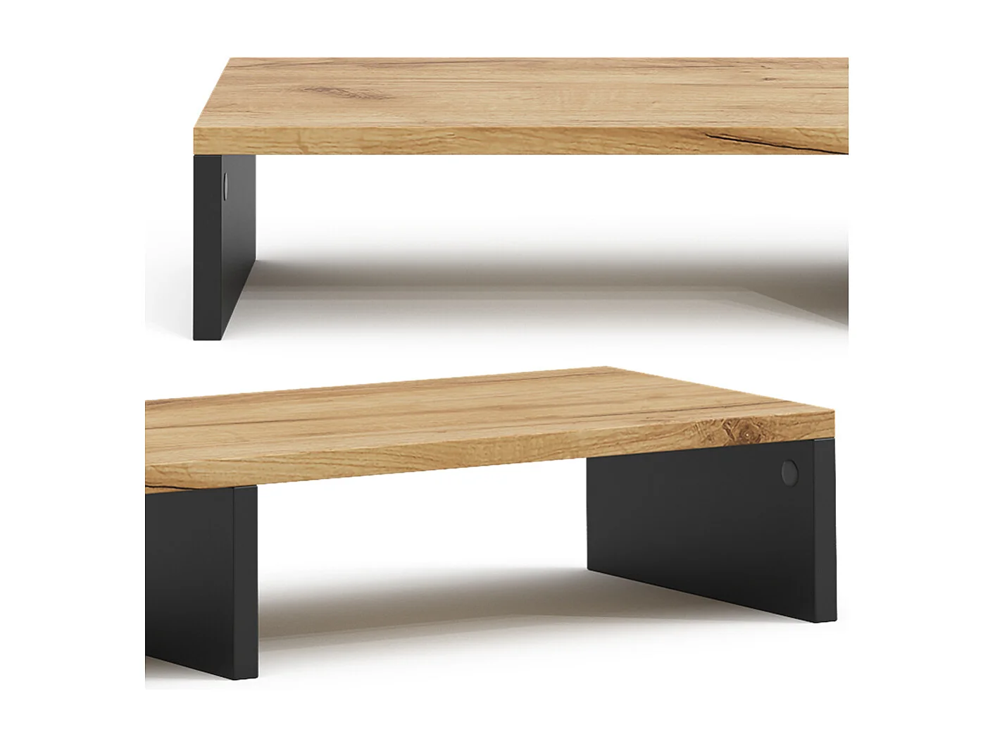 support de moniteur anthracite/chêne doré 80x23.5x12 tomy