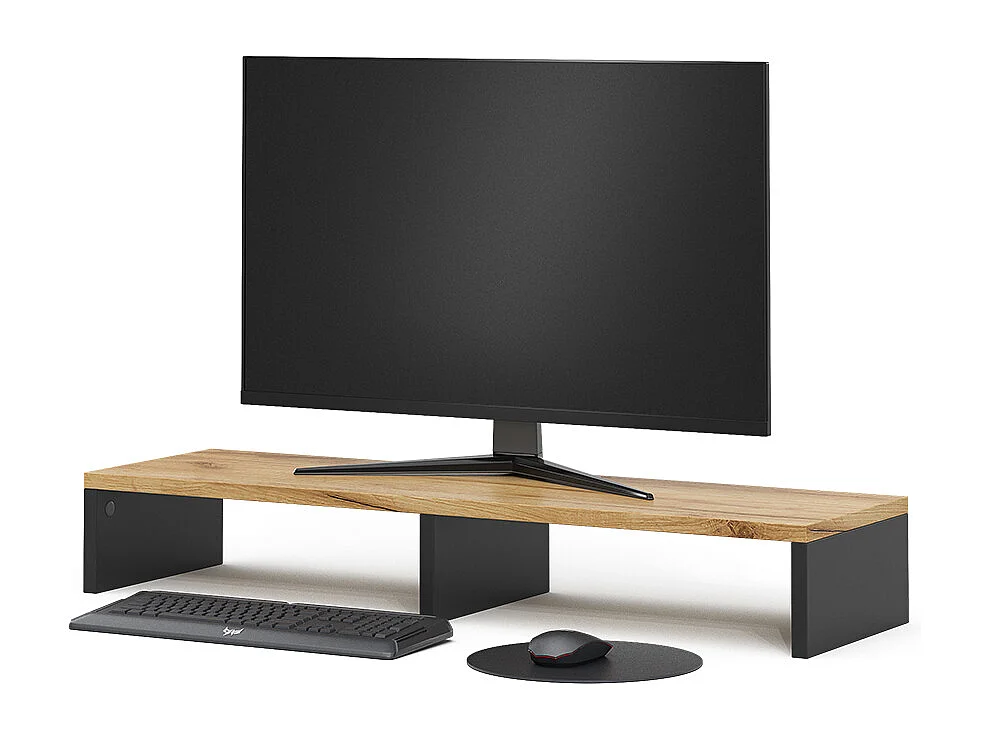 support de moniteur anthracite/chêne doré 80x23.5x12 tomy