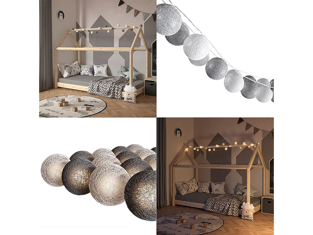Guirlande lumineuse gris 310x310x310