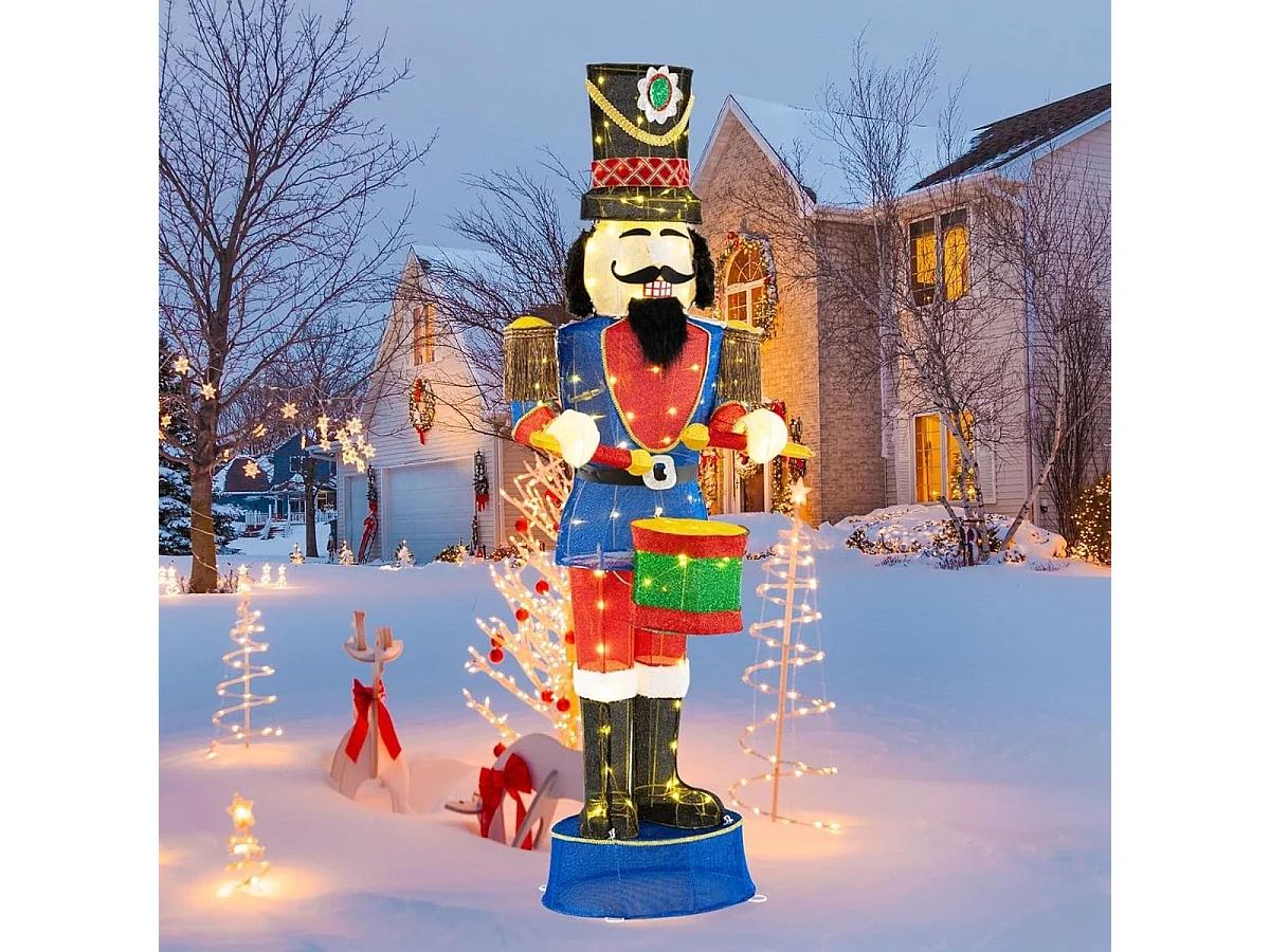 Weihnachten Nussknacker Figur groß beleuchtete Weihnachtsdeko XXL 185 cm