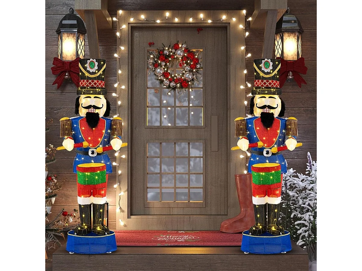 Weihnachten Nussknacker Figur groß beleuchtete Weihnachtsdeko XXL 185 cm