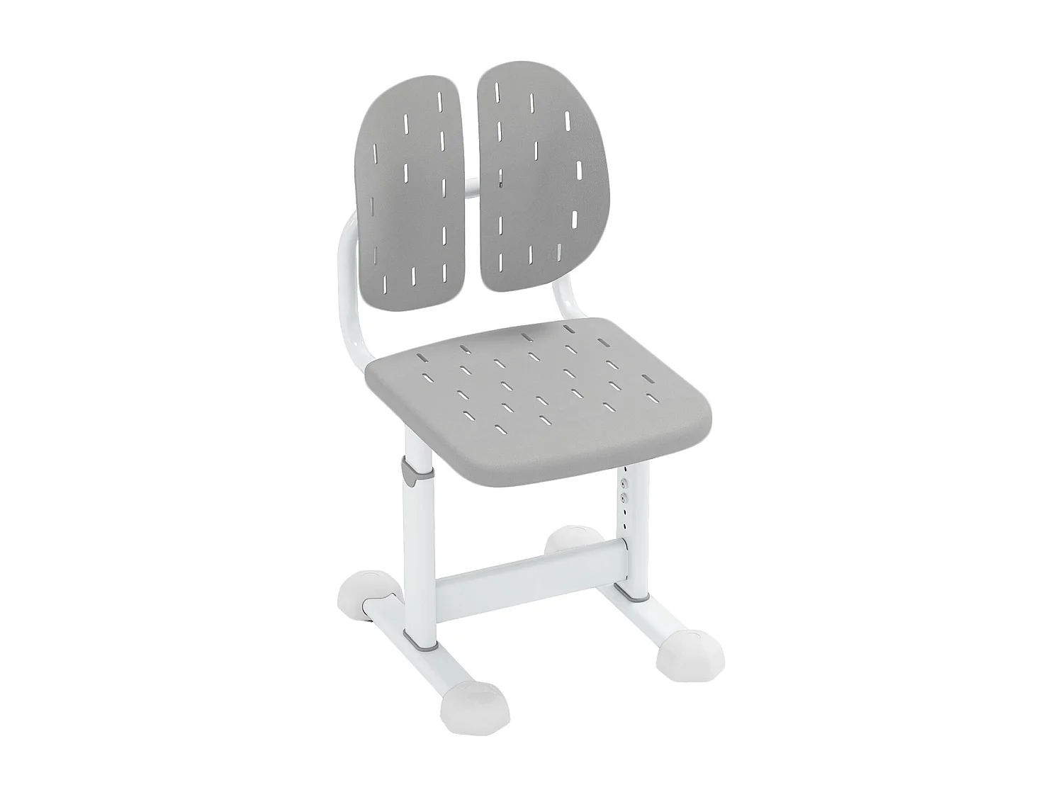 Chaise de Bureau pour Enfant Réglable en Hauteur avec Double Dossier et Assise Respirante Structure en Métal Robuste pour 3+ Ans Gris