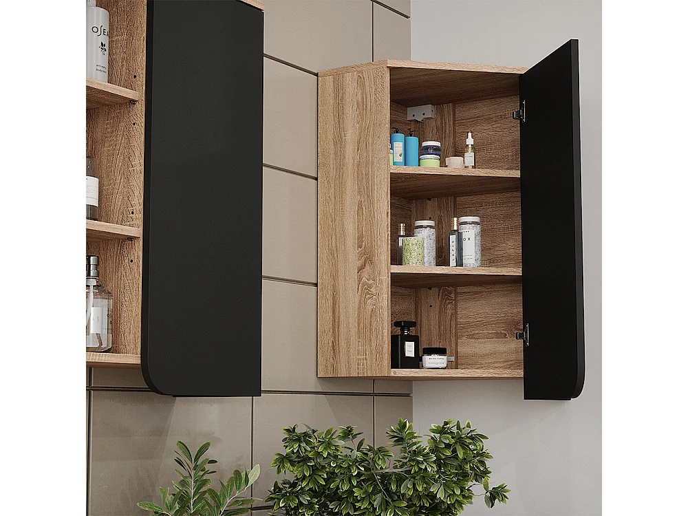 Eckhängeschrank sonoma/anthrazit 42.4x42.4x75 karen