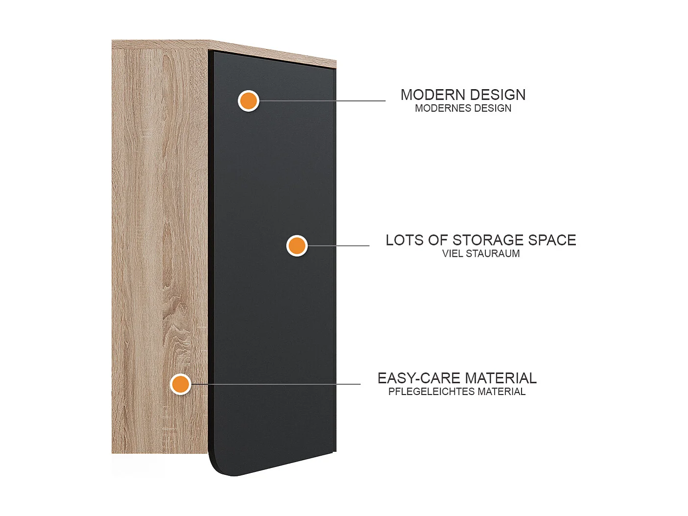 Meuble mural dangle sonoma/anthracite 42.4x42.4x75 karen