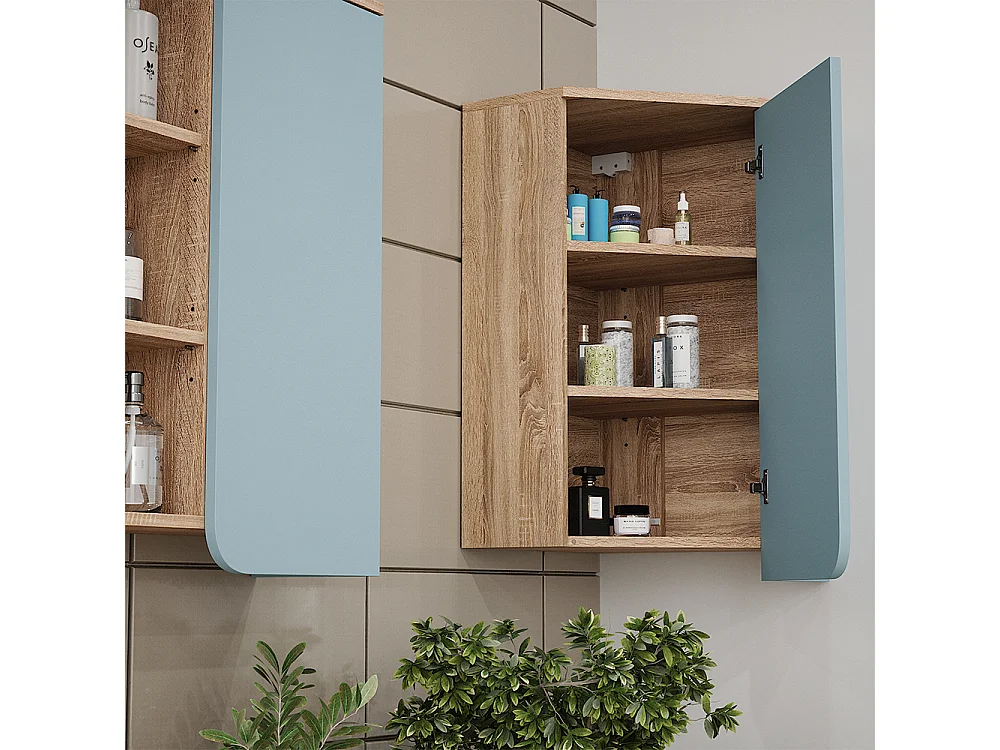 Badkamermeubel sonoma/blauw 42.4x42.4x75 karen