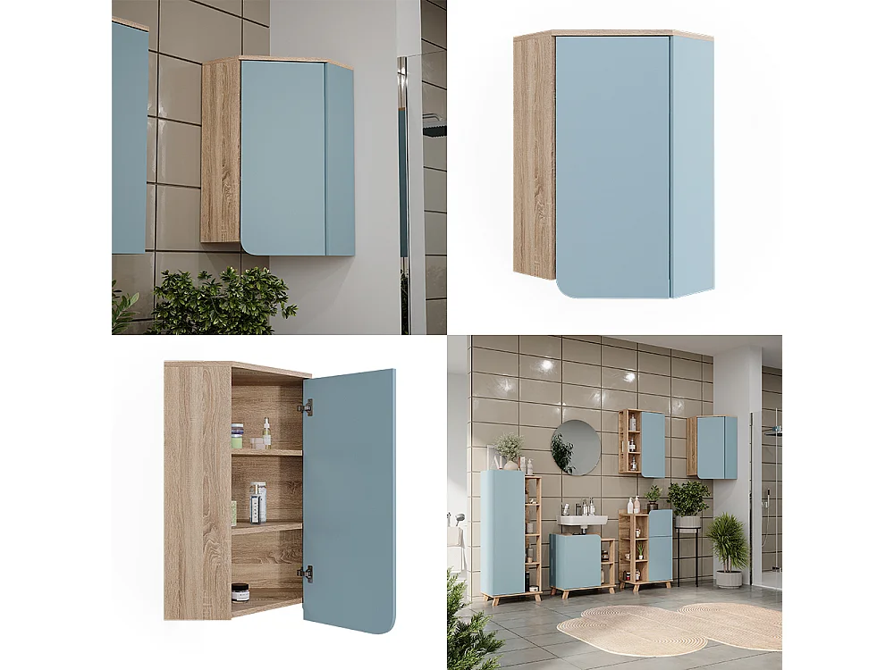 Badkamermeubel sonoma/blauw 42.4x42.4x75 karen