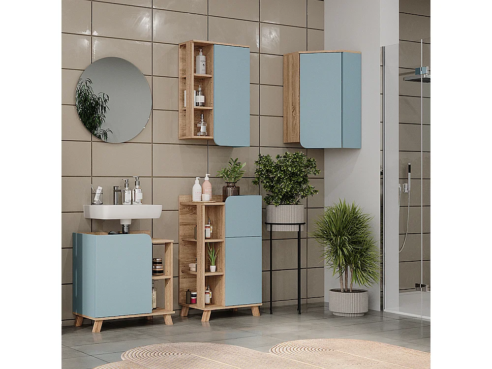 Meuble de salle de bain sonoma/bleu 42.4x42.4x75 karen