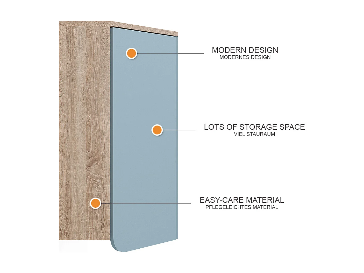 Meuble de salle de bain sonoma/bleu 42.4x42.4x75 karen