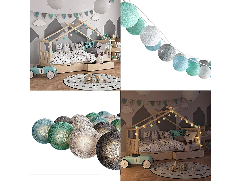 Łańcuch świetlny zielony 310x310x310