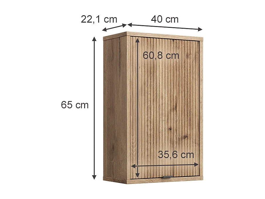 Mueble de baño roble vikingo 40x22.1x65 eliza