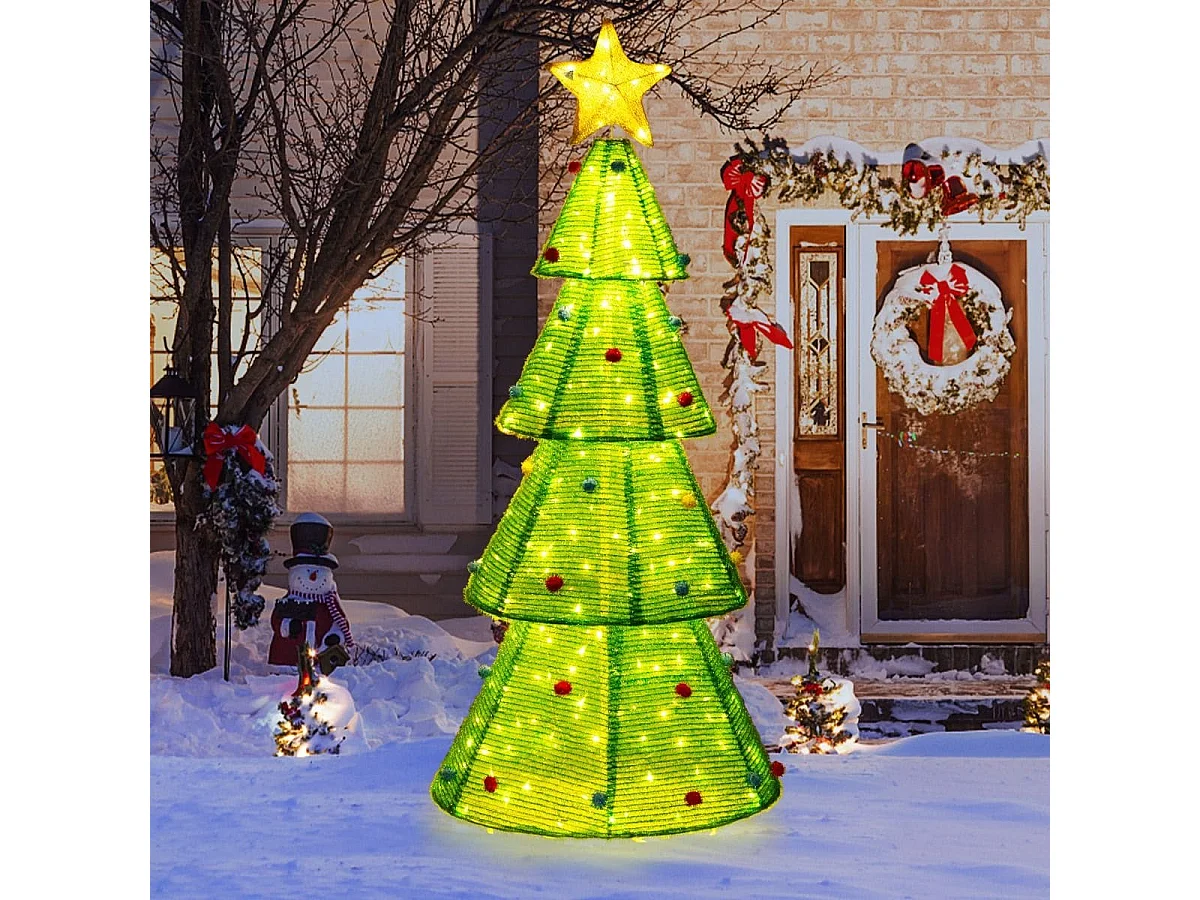 LED Weihnachtsbaum künstlich 190cm beleuchteter Tannenbaum mit 200 LED-Lichern