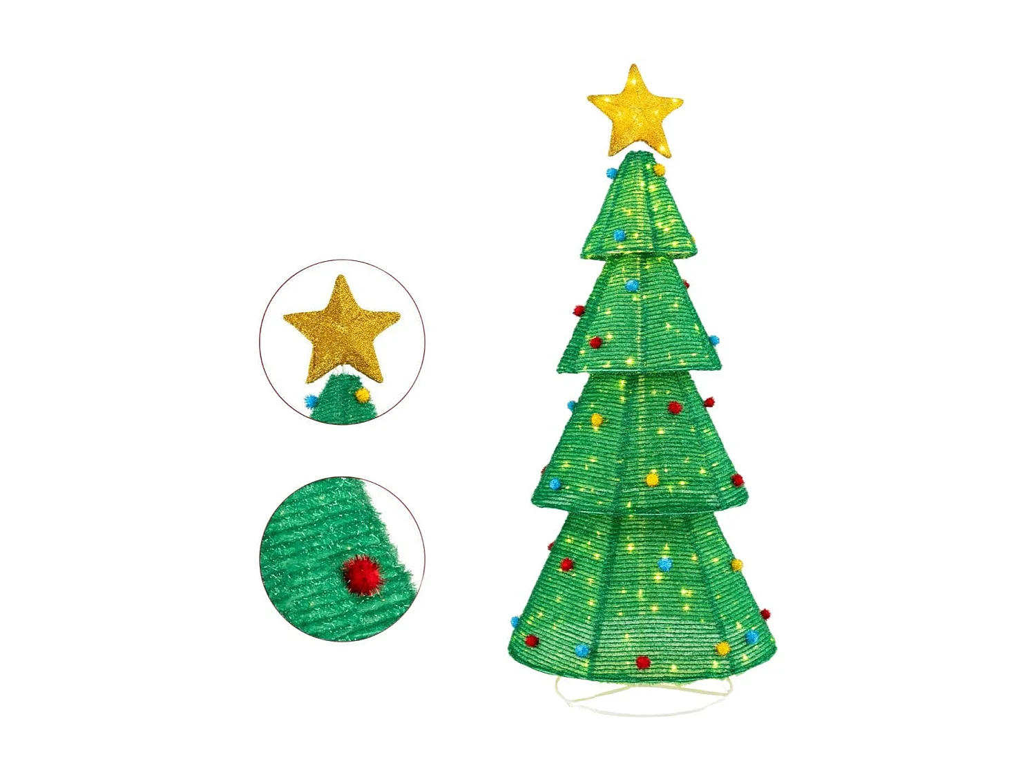 LED Weihnachtsbaum künstlich 190cm beleuchteter Tannenbaum mit 200 LED-Lichern