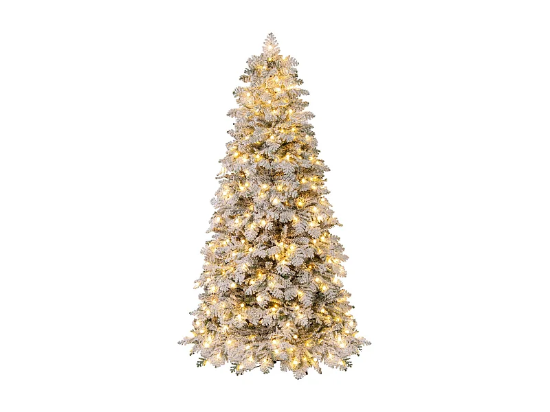 210 cm Künstlicher Weihnachtsbaum schneebedeckter Weihnachtsbaum vormontierter klappbarer Tannenbaum Grün