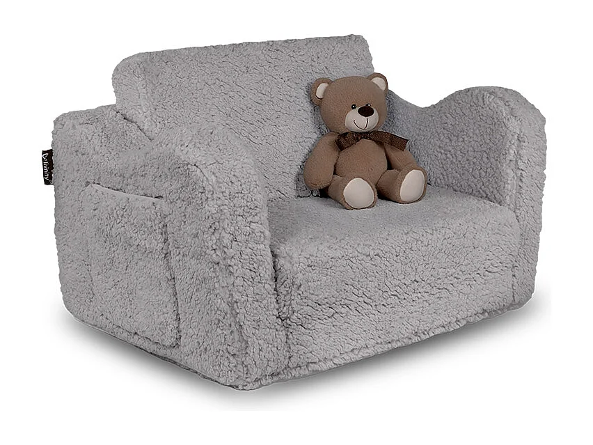 fauteuil pour enfants gris 60x36x36 conni