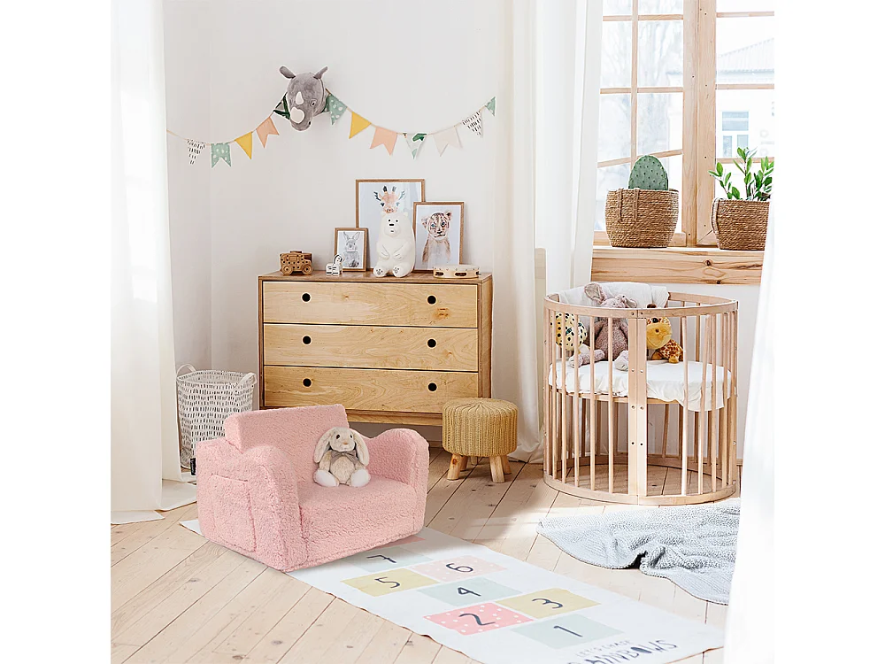Fauteuil enfant rose 60x36x36 conni